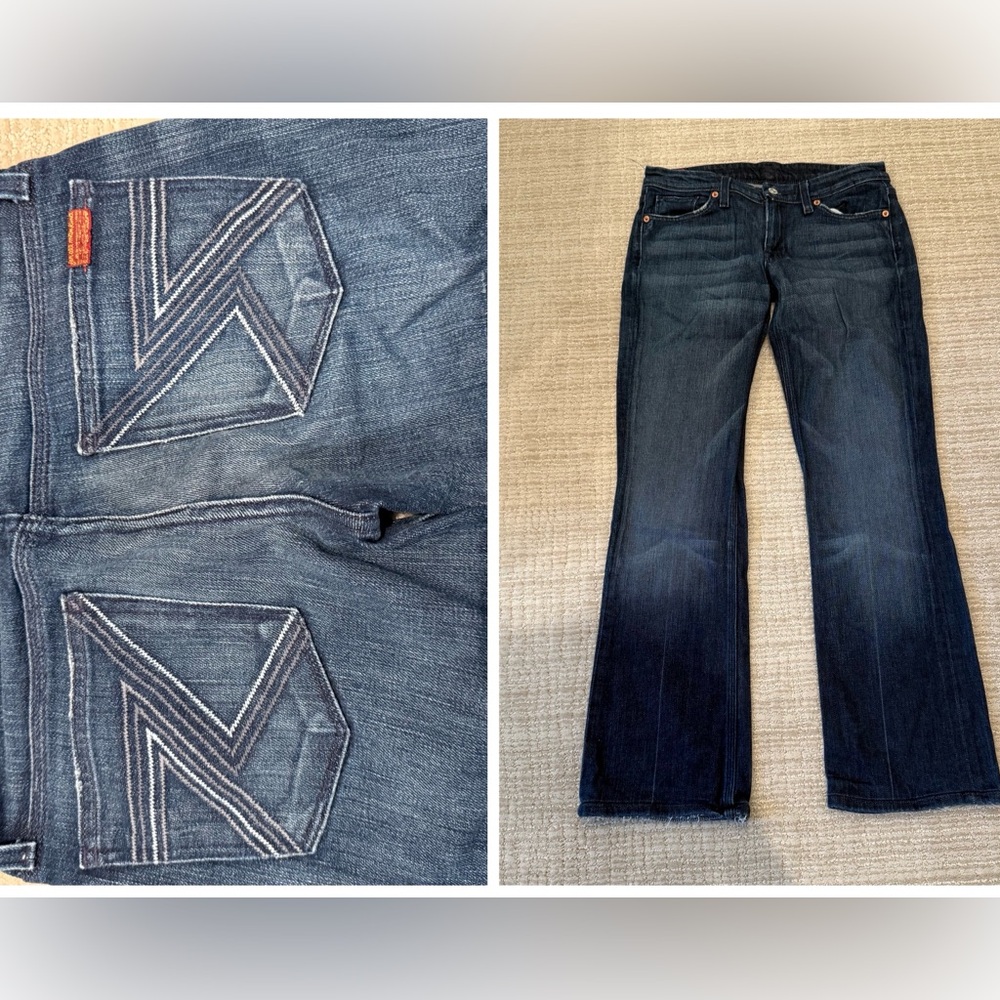 7 For All Mankind Dark Blue Denim Jeans